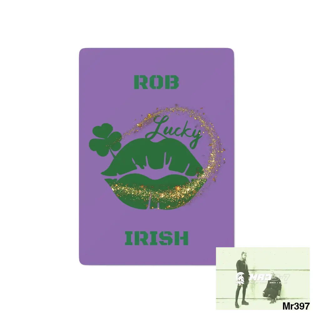 Lucky Rob Irish Custom Poker Cards 2.47’’ x 3.47’’ / White / Semi Glossy Paper products