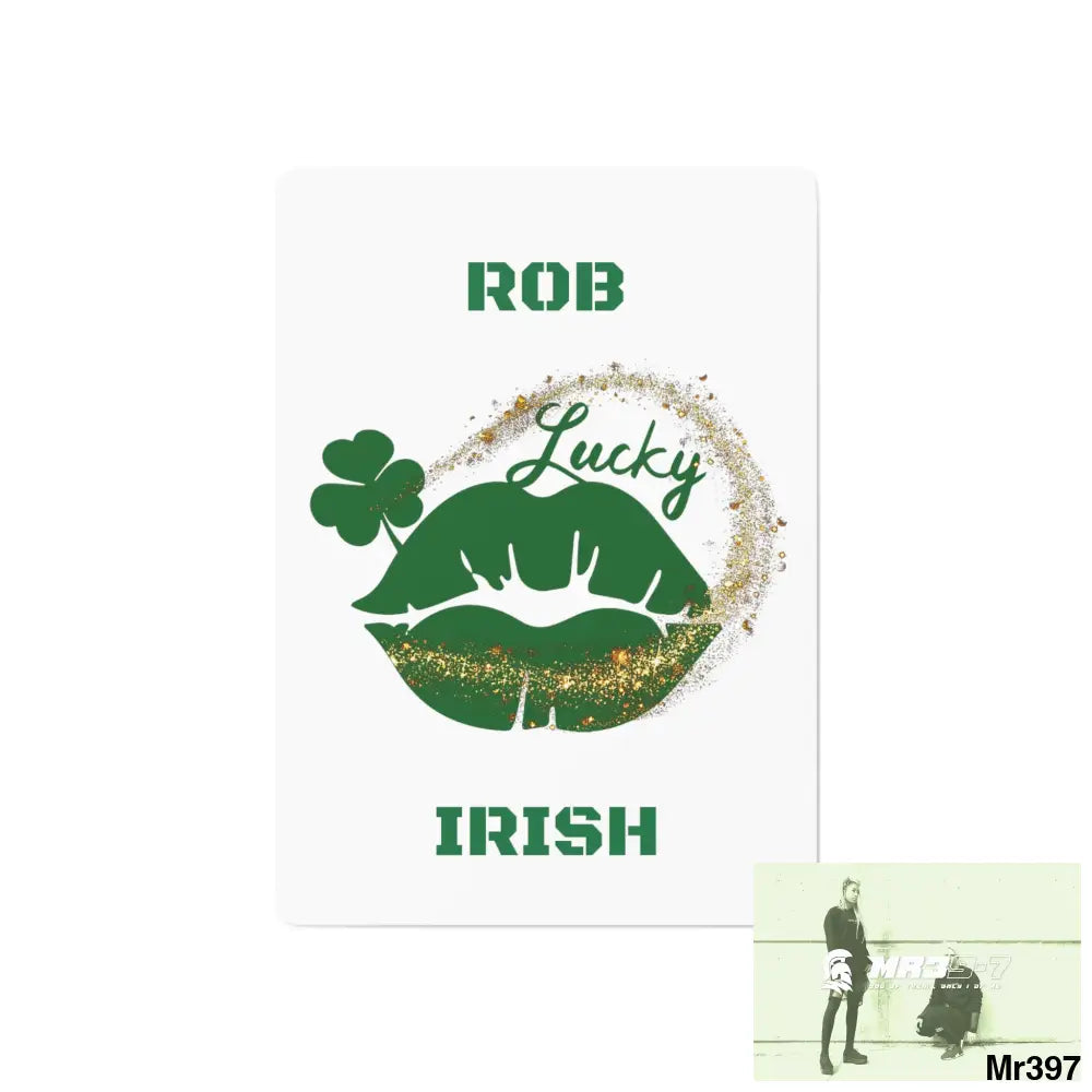 Lucky Rob Irish Custom Poker Cards 2.47’’ x 3.47’’ / White / Semi Glossy Paper products