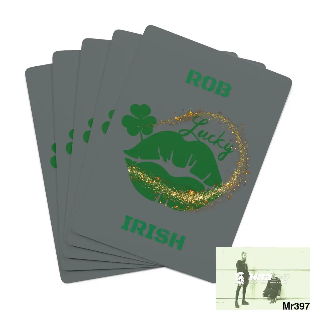 Lucky Rob Irish Custom Poker Cards 2.47’’ x 3.47’’ / White / Semi Glossy Paper products
