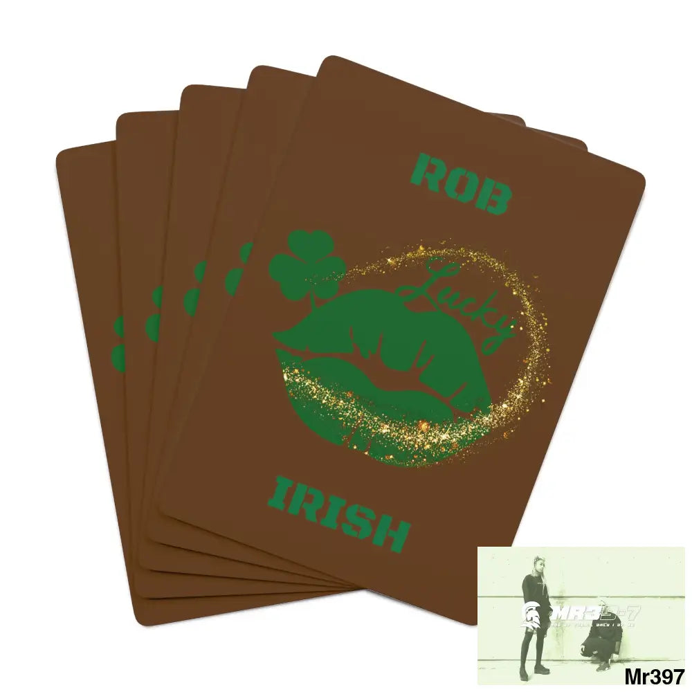 Lucky Rob Irish Custom Poker Cards 2.47’’ x 3.47’’ / White / Semi Glossy Paper products
