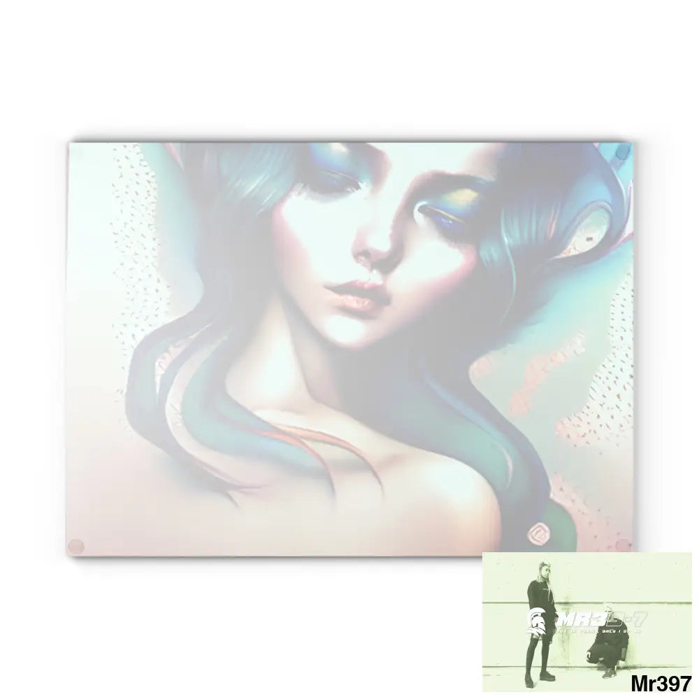 Many faces in common places in the style of Anna Glass Cutting Board Home Decor