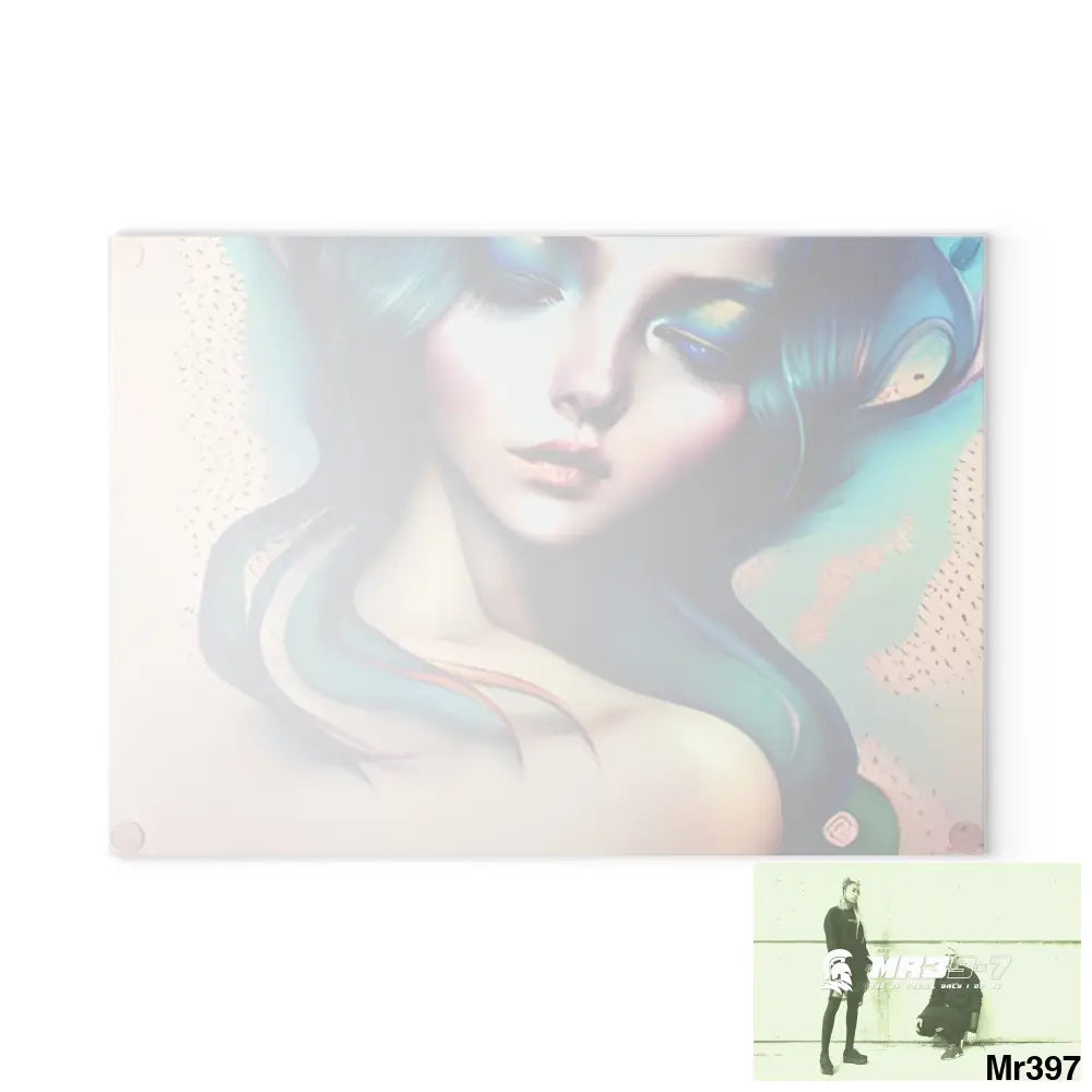 Many faces in common places in the style of Anna Glass Cutting Board Home Decor