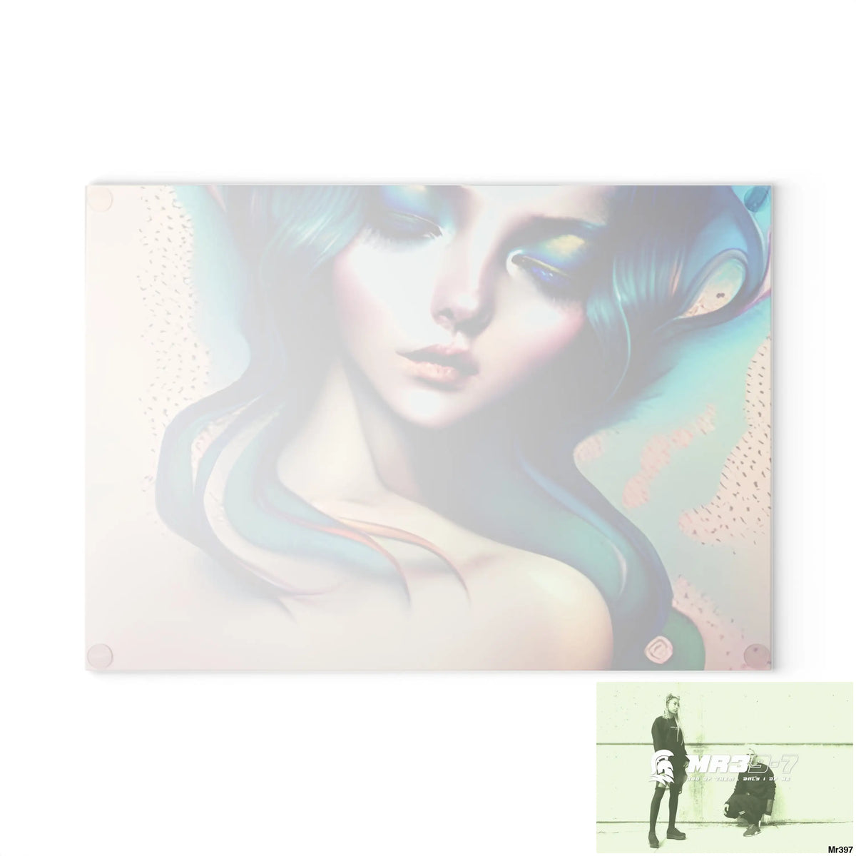 Many faces in common places in the style of Anna Glass Cutting Board Home Decor