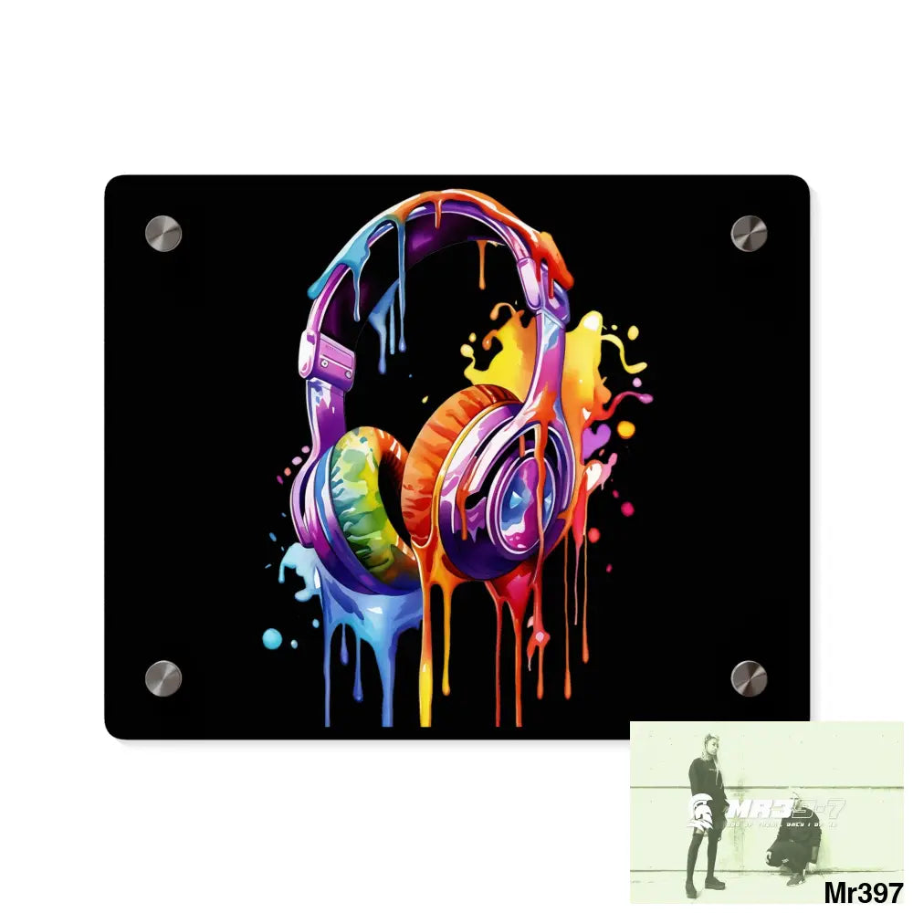 Melting headphones Acrylic Wall Art Panels 10″ x 8″ (Horizontal) / 0.25’’ Home Decor