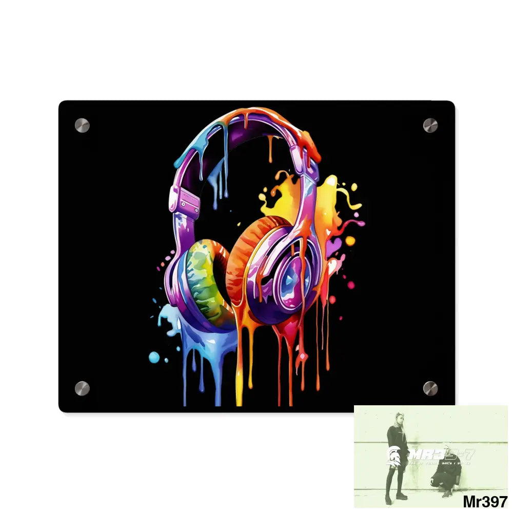 Melting headphones Acrylic Wall Art Panels 14″ x 11″ (Horizontal) / 0.25’’ Home Decor