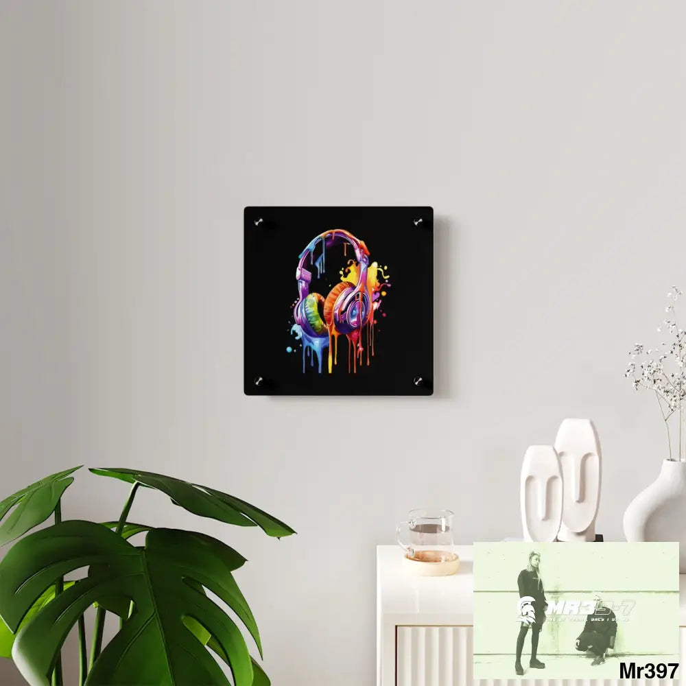 Melting headphones Acrylic Wall Art Panels Home Decor