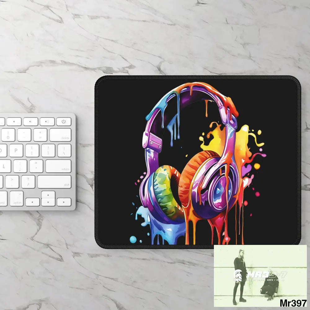 Melting headphones art Gaming Mouse Pad Rectangle / 9’’ × 7’’ Home Decor