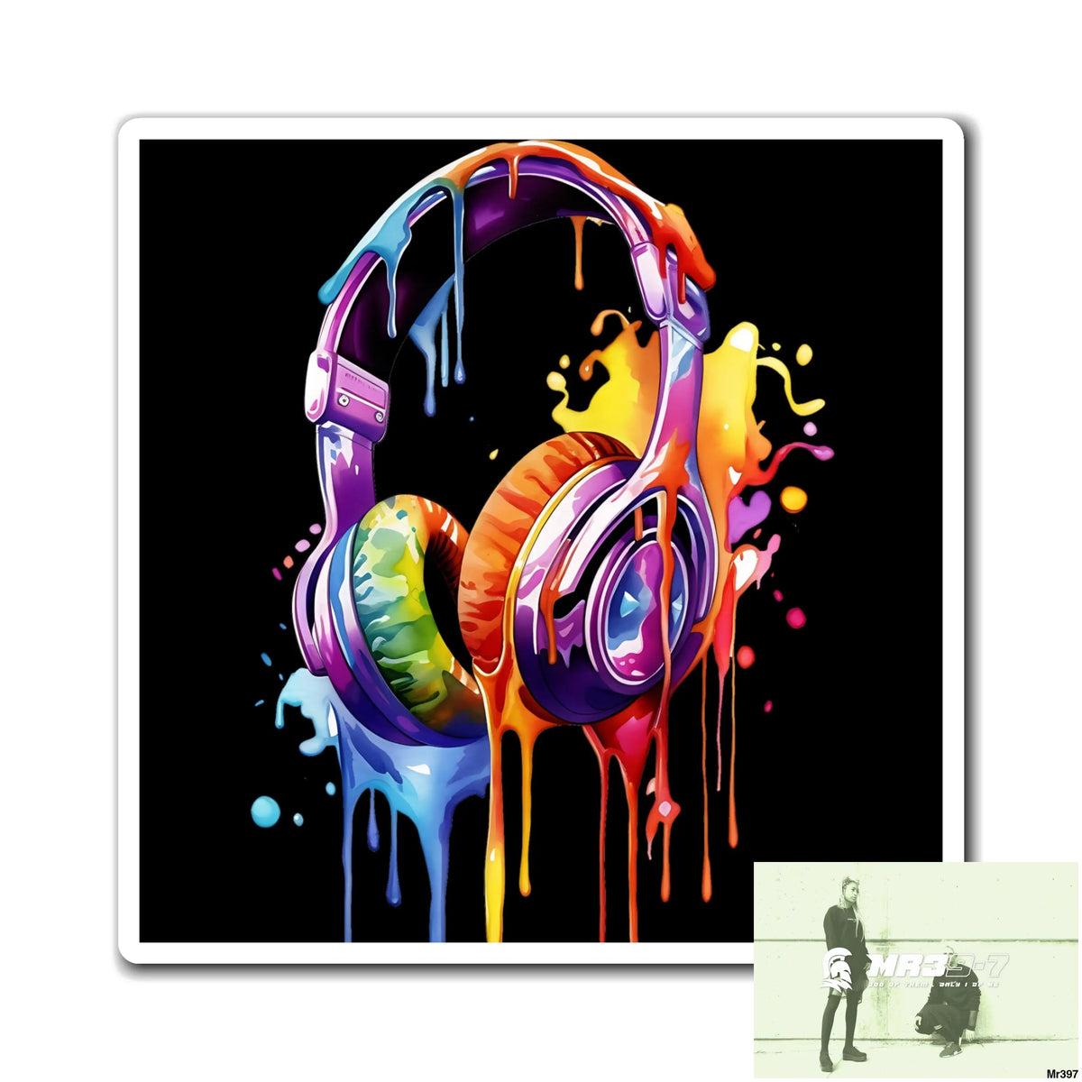 Melting headphones Magnet 6’’ × 6’’ Paper products
