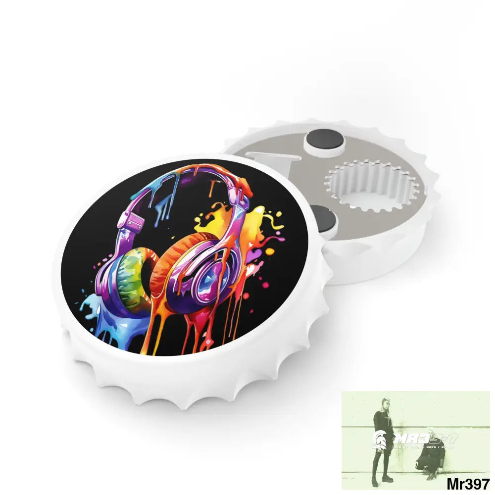 Melting headphones Magnetic Bottle Opener One size / White Accessories
