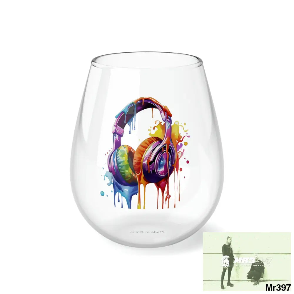 Melting Headphones Stemless Wine Glass 11.75oz 11.75oz Mug