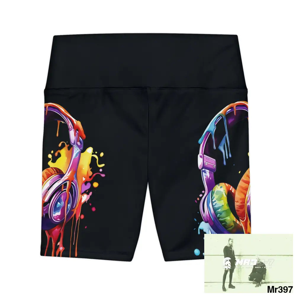 Melting Headphones Women’s Workout Shorts (AOP) All Over Prints