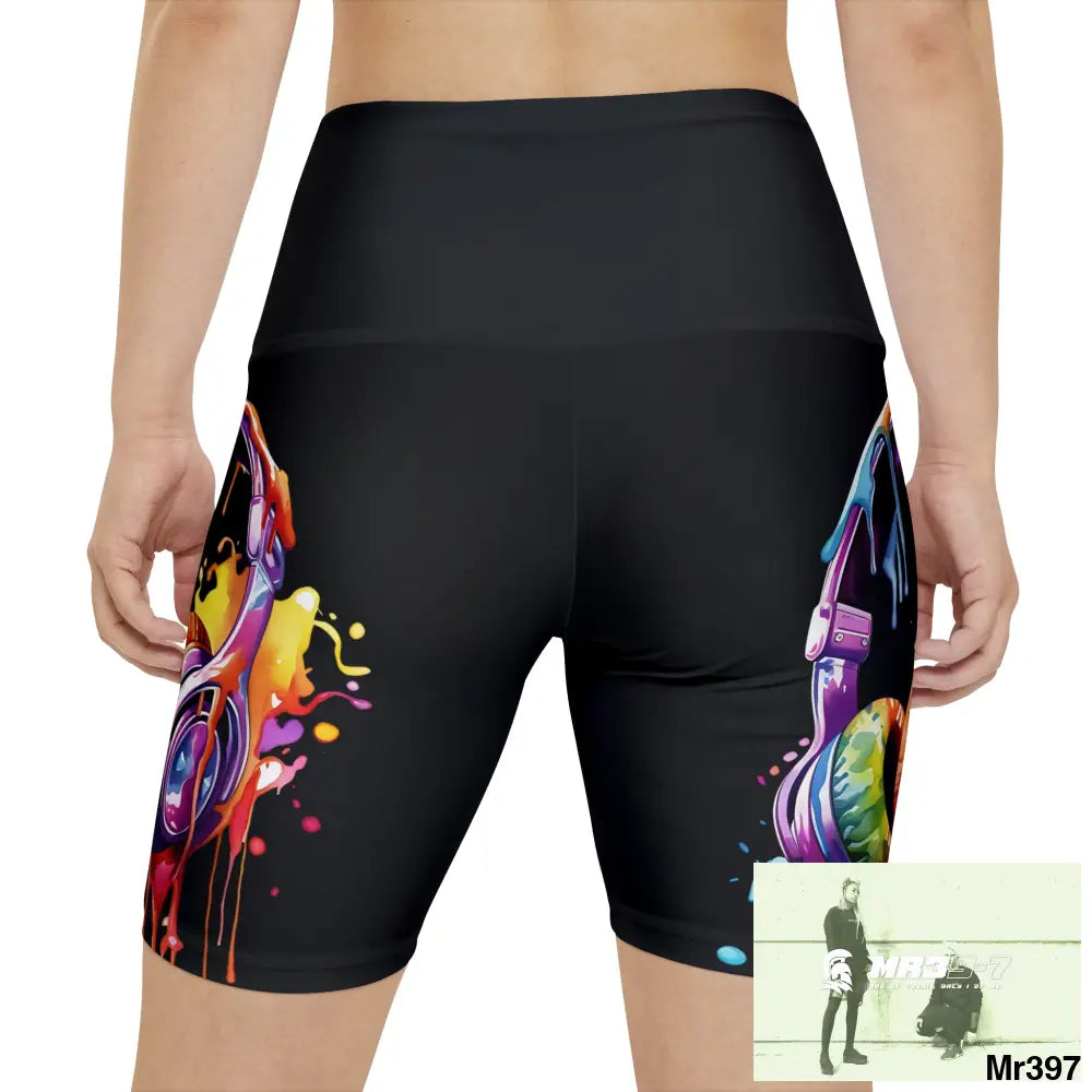 Melting Headphones Women’s Workout Shorts (AOP) All Over Prints