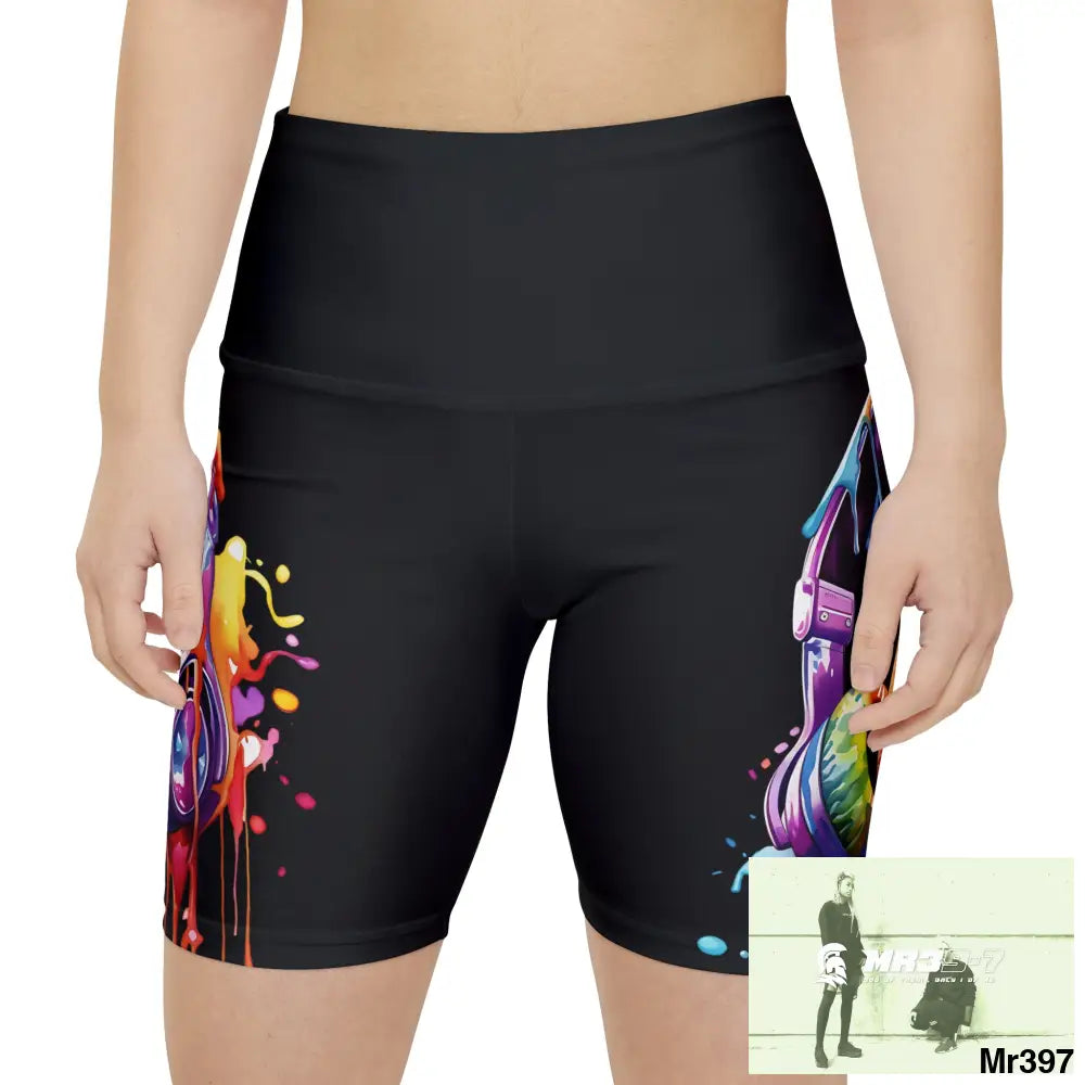 Melting Headphones Women’s Workout Shorts (AOP) All Over Prints
