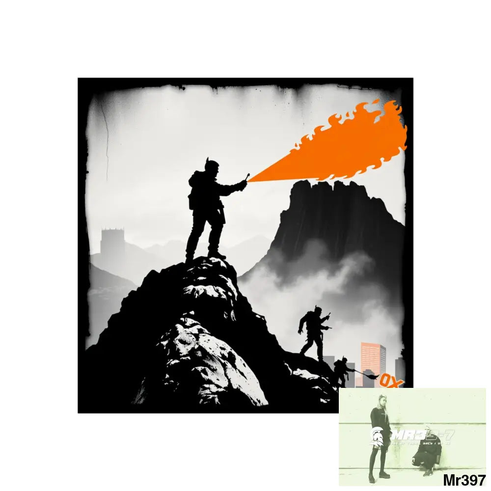 Mount Snowdon In Blind the summit 2nd SAS link done May 20X No 13 Fine Art Posters 16″ x 16″ / Matte Poster