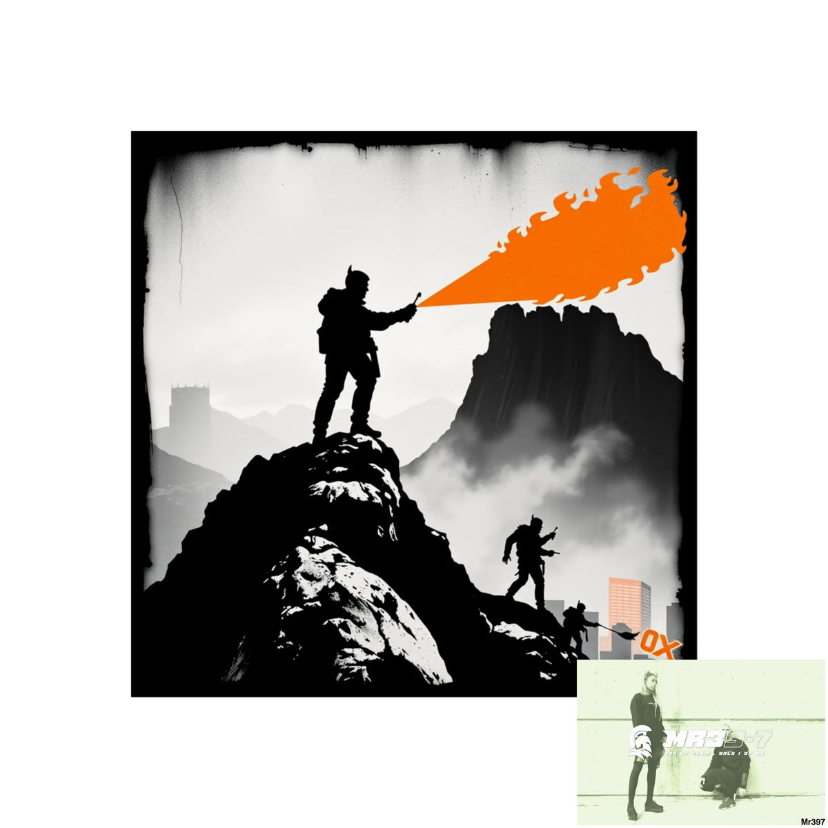Mount Snowdon In Blind the summit 2nd SAS link done May 20X No 13 Fine Art Posters 16″ x 16″ / Matte Poster