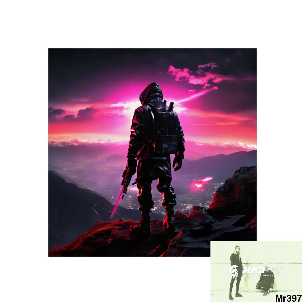 Mount Snowdon In Blind the summit 2nd SAS link done May 20X No 27 Fine Art Posters 16″ x 16″ / Matte Poster