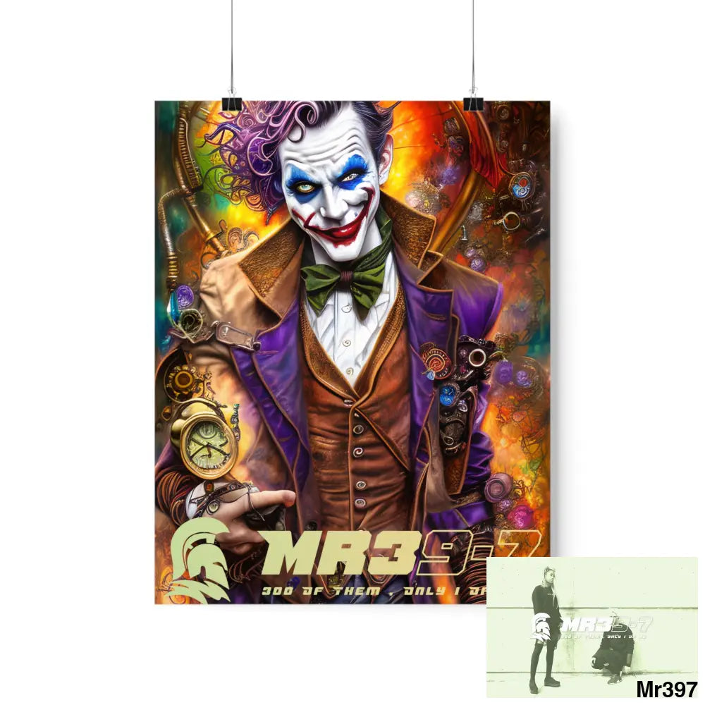 MR 39 Steampunk Joker Hearts Tribal Fractal Matte Vertical Posters 11″ x 14″ / Matte Poster
