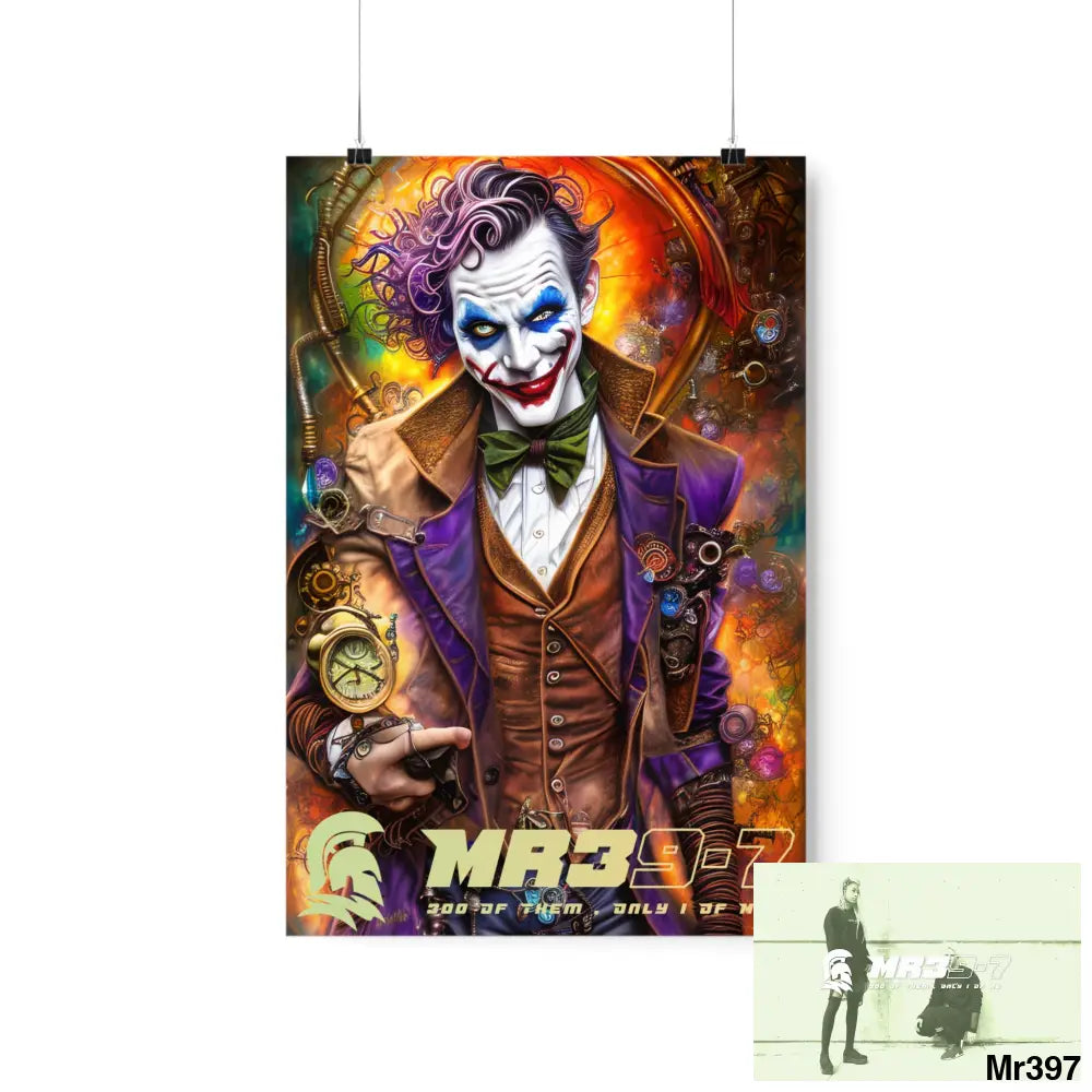 MR 39 Steampunk Joker Hearts Tribal Fractal Matte Vertical Posters 12″ x 18″ / Matte Poster