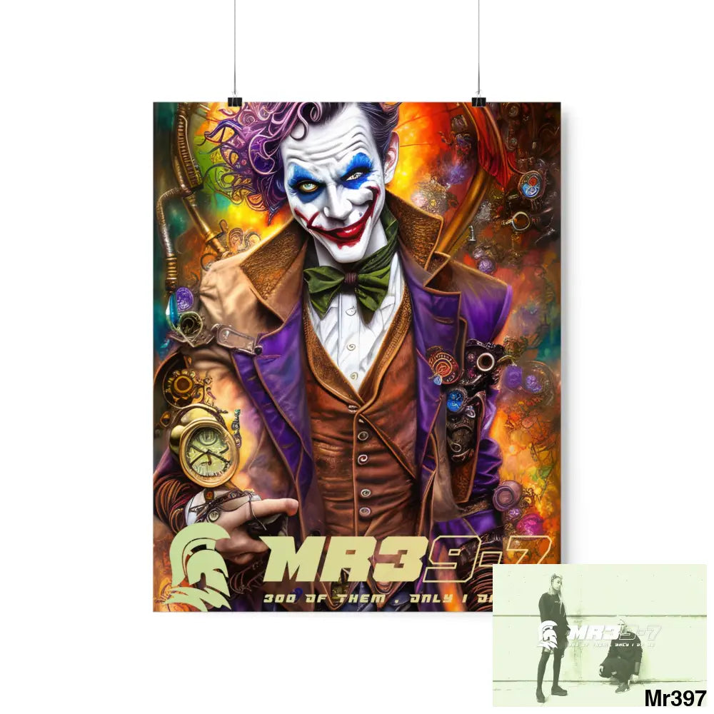 MR 39 Steampunk Joker Hearts Tribal Fractal Matte Vertical Posters 16″ x 20″ / Matte Poster