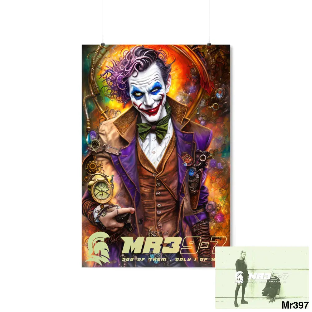 MR 39 Steampunk Joker Hearts Tribal Fractal Matte Vertical Posters 24″ x 36″ / Matte Poster