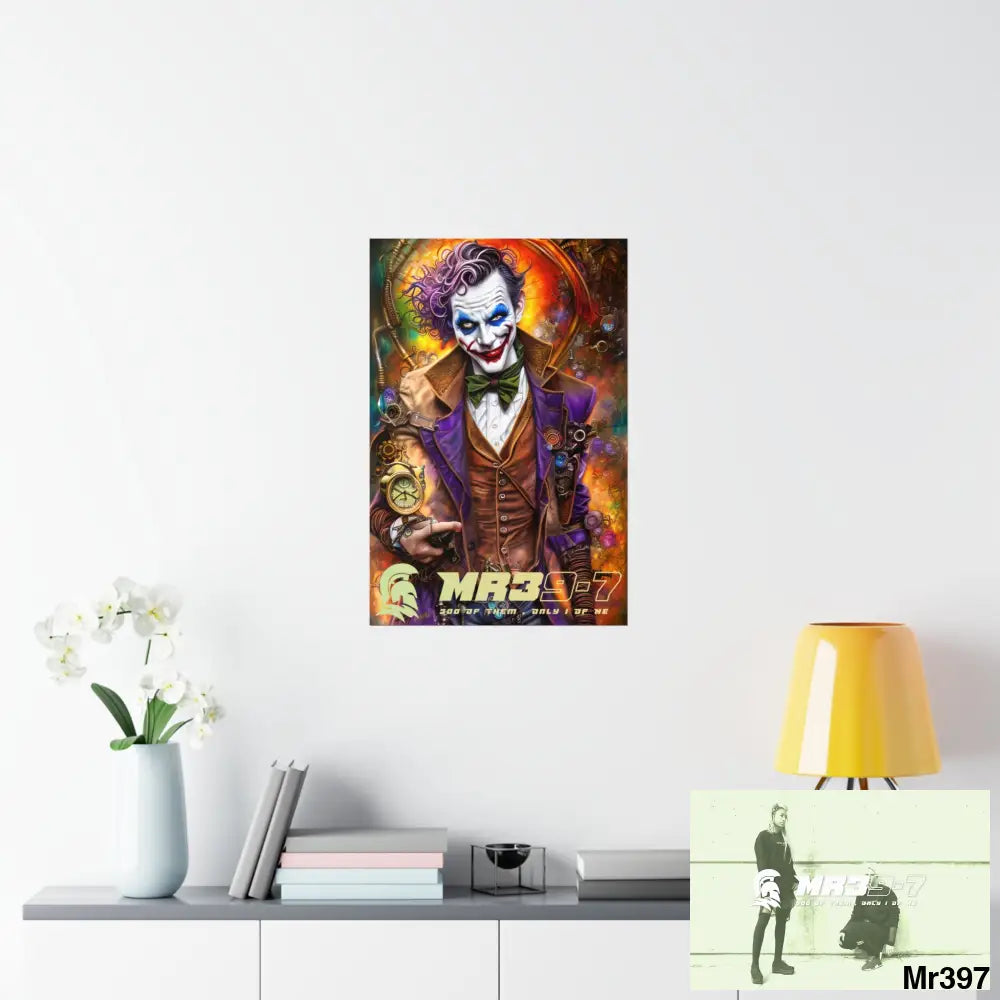 MR 39 Steampunk Joker Hearts Tribal Fractal Matte Vertical Posters Poster