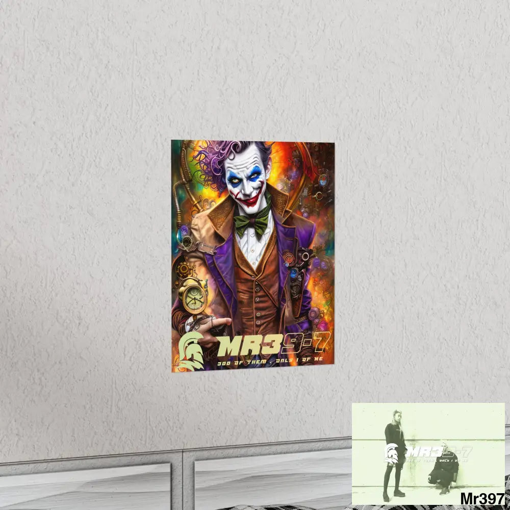 MR 39 Steampunk Joker Hearts Tribal Fractal Matte Vertical Posters Poster