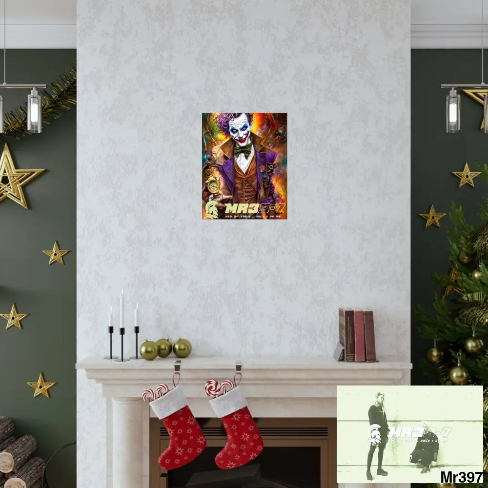MR 39 Steampunk Joker Hearts Tribal Fractal Matte Vertical Posters Poster