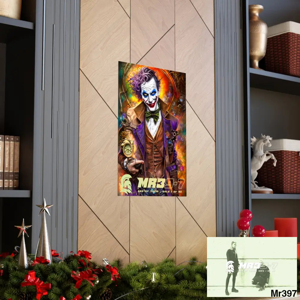 MR 39 Steampunk Joker Hearts Tribal Fractal Matte Vertical Posters Poster