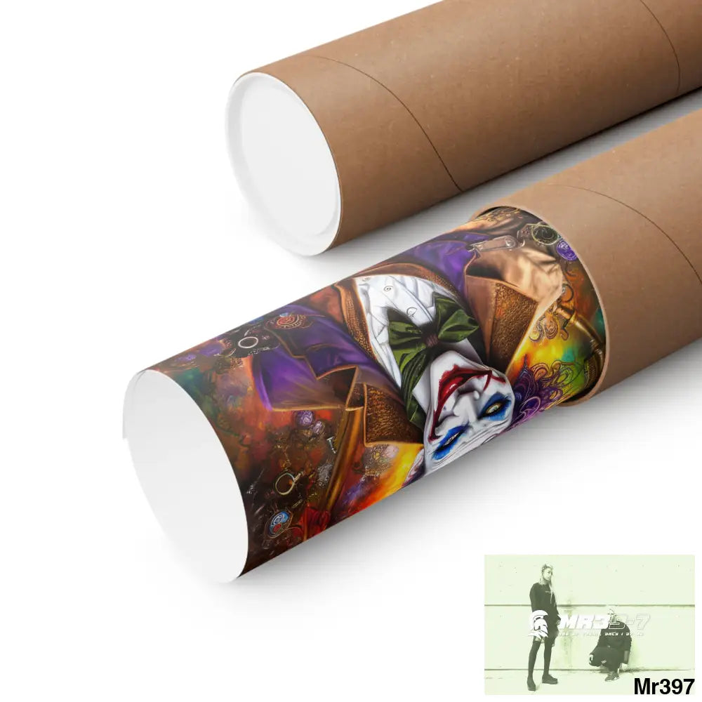 MR 39 Steampunk Joker Hearts Tribal Fractal Matte Vertical Posters Poster