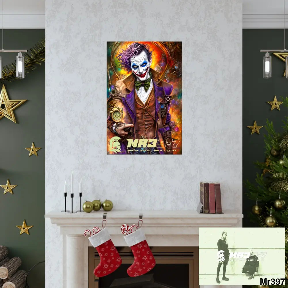 MR 39 Steampunk Joker Hearts Tribal Fractal Matte Vertical Posters Poster