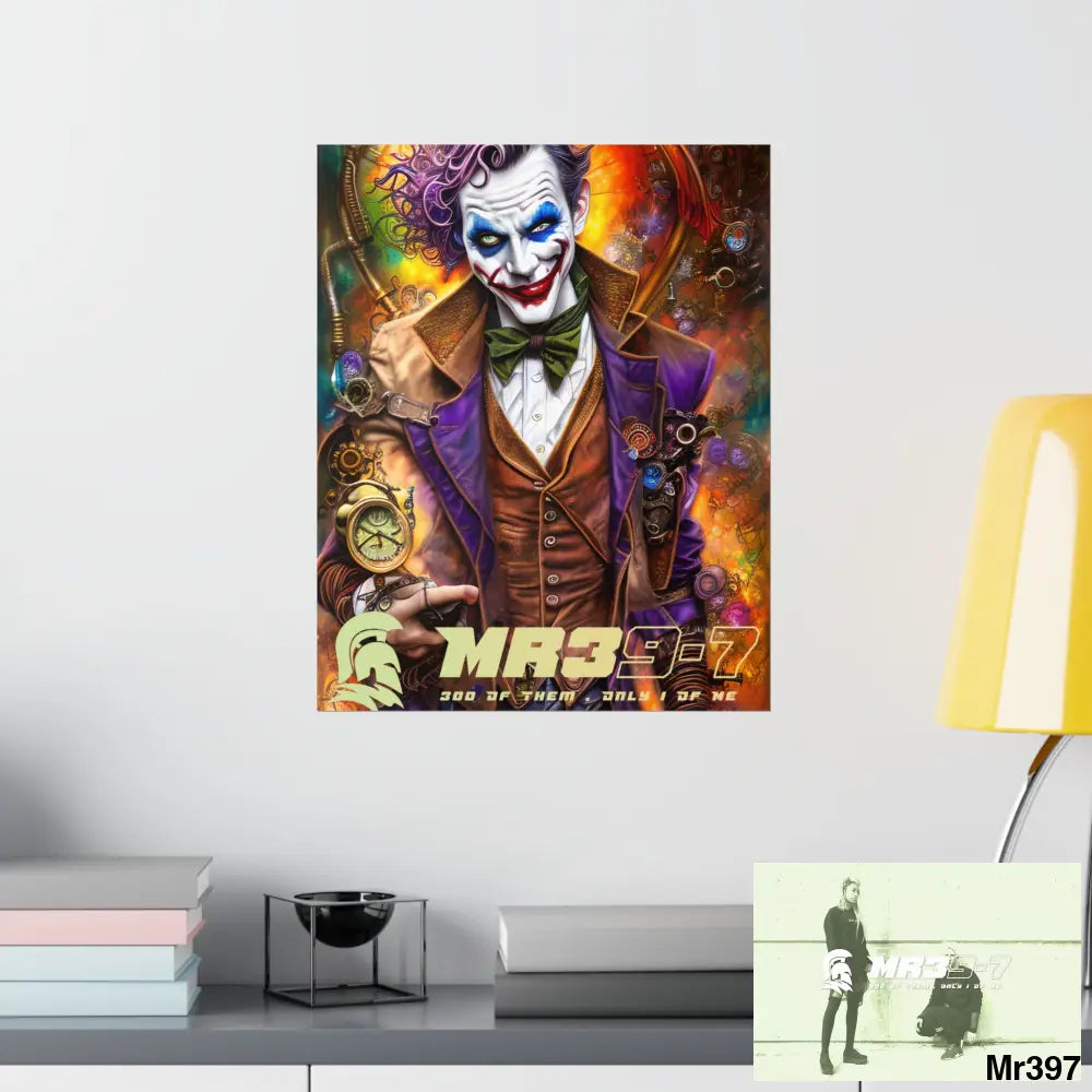 MR 39 Steampunk Joker Hearts Tribal Fractal Matte Vertical Posters Poster