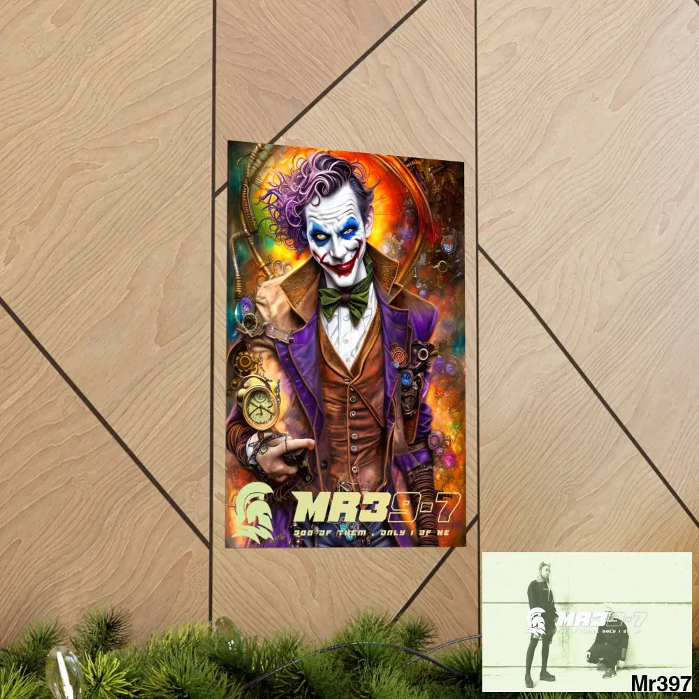 MR 39 Steampunk Joker Hearts Tribal Fractal Matte Vertical Posters Poster