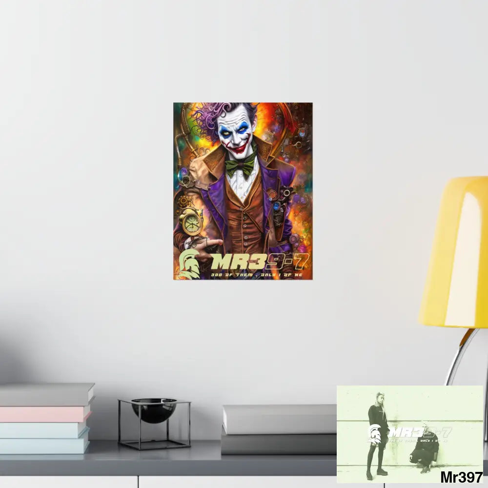 MR 39 Steampunk Joker Hearts Tribal Fractal Matte Vertical Posters Poster