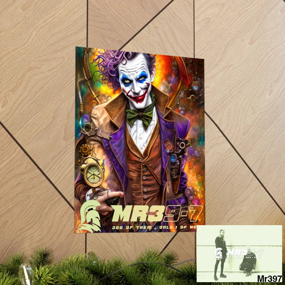 MR 39 Steampunk Joker Hearts Tribal Fractal Matte Vertical Posters Poster