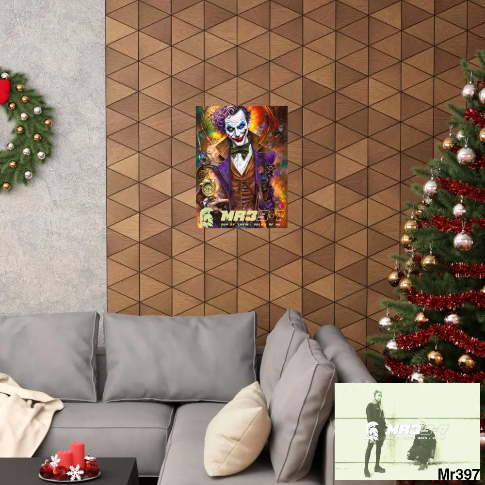MR 39 Steampunk Joker Hearts Tribal Fractal Matte Vertical Posters Poster