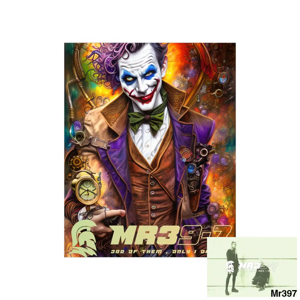 MR 39 Steampunk Joker Hearts Tribal Fractal Matte Vertical Posters Poster