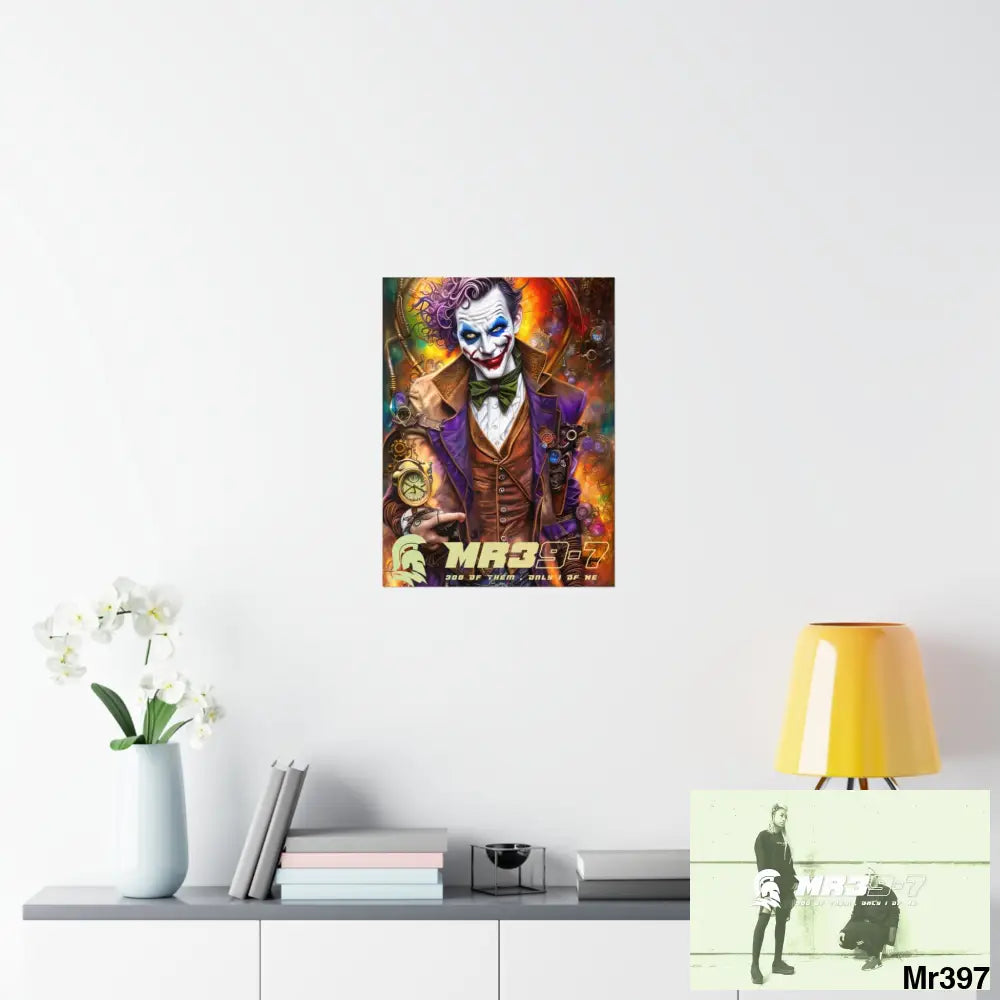 MR 39 Steampunk Joker Hearts Tribal Fractal Matte Vertical Posters Poster