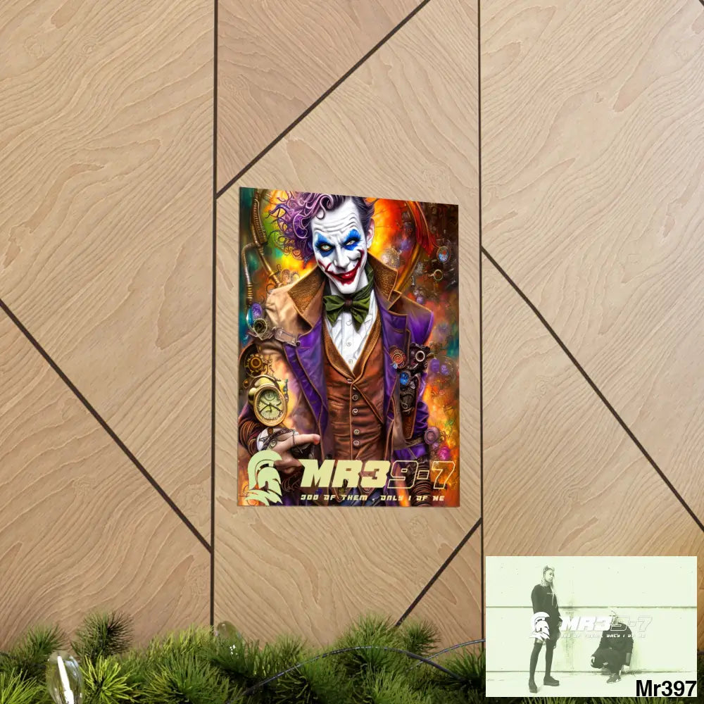 MR 39 Steampunk Joker Hearts Tribal Fractal Matte Vertical Posters Poster