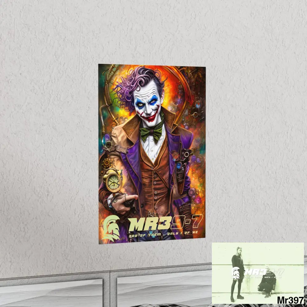 MR 39 Steampunk Joker Hearts Tribal Fractal Matte Vertical Posters Poster