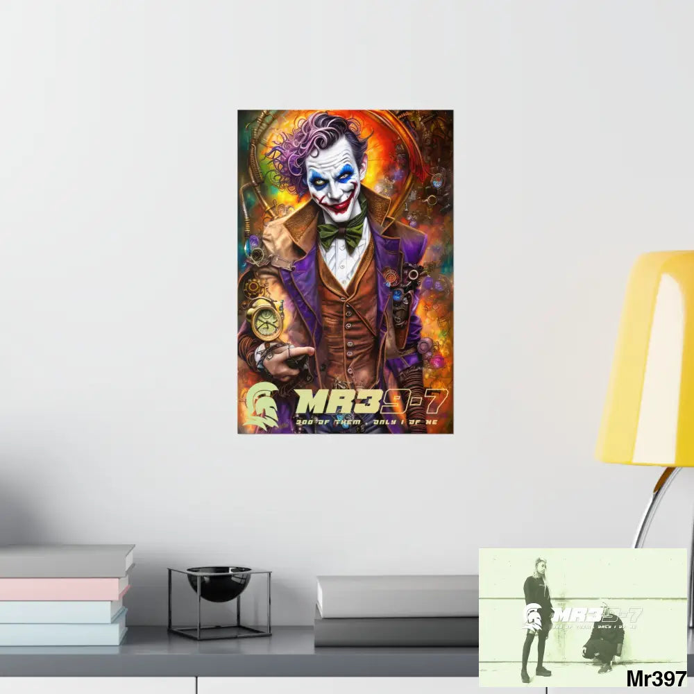 MR 39 Steampunk Joker Hearts Tribal Fractal Matte Vertical Posters Poster