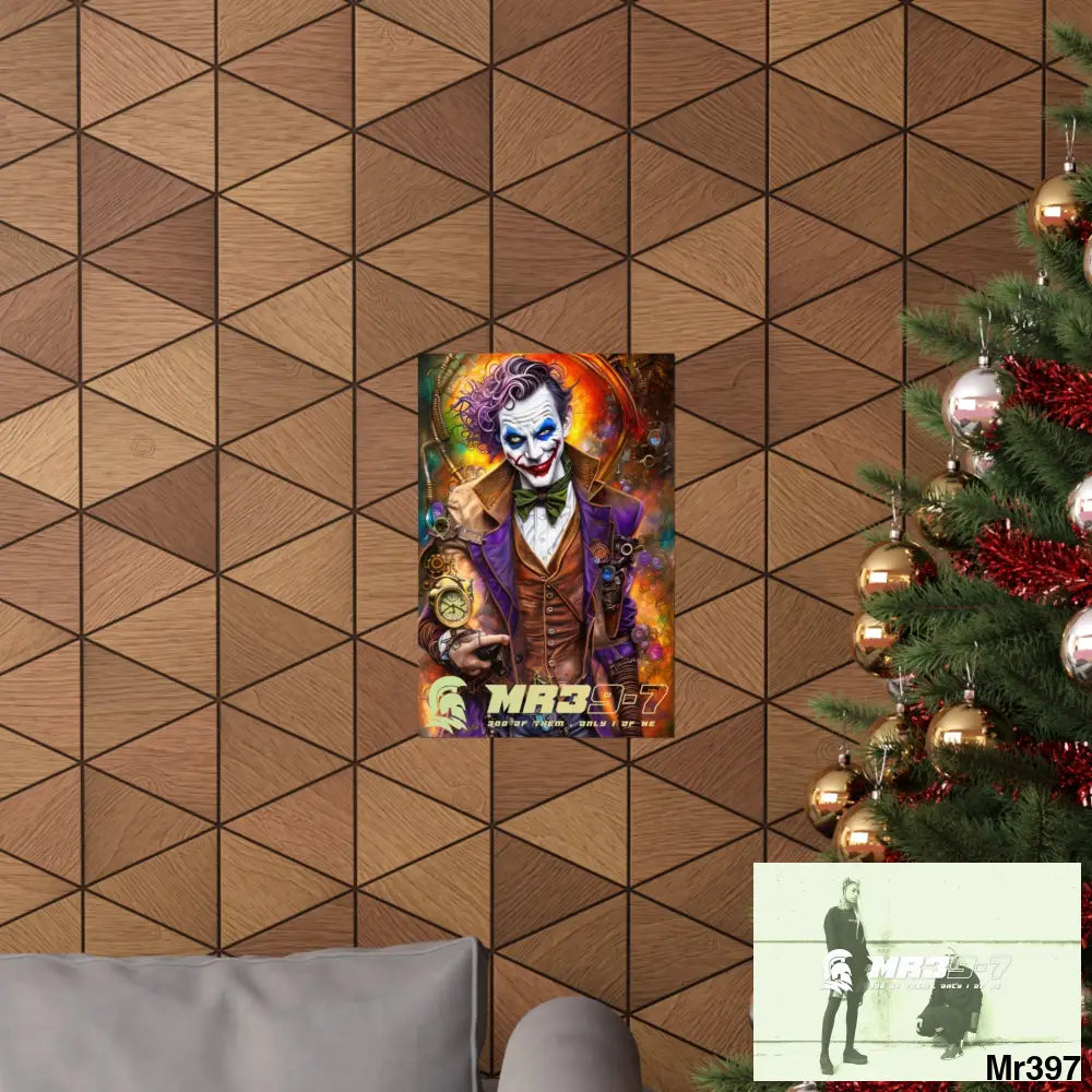 MR 39 Steampunk Joker Hearts Tribal Fractal Matte Vertical Posters Poster