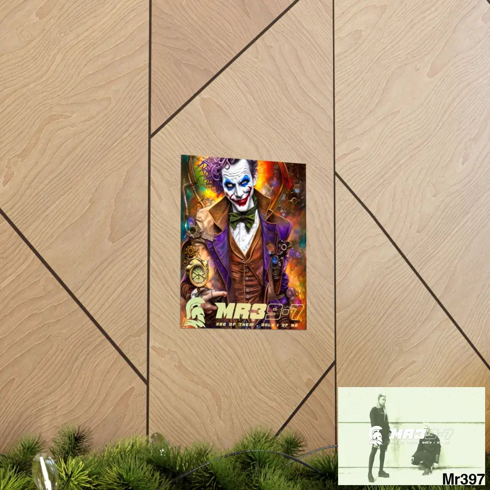 MR 39 Steampunk Joker Hearts Tribal Fractal Matte Vertical Posters Poster