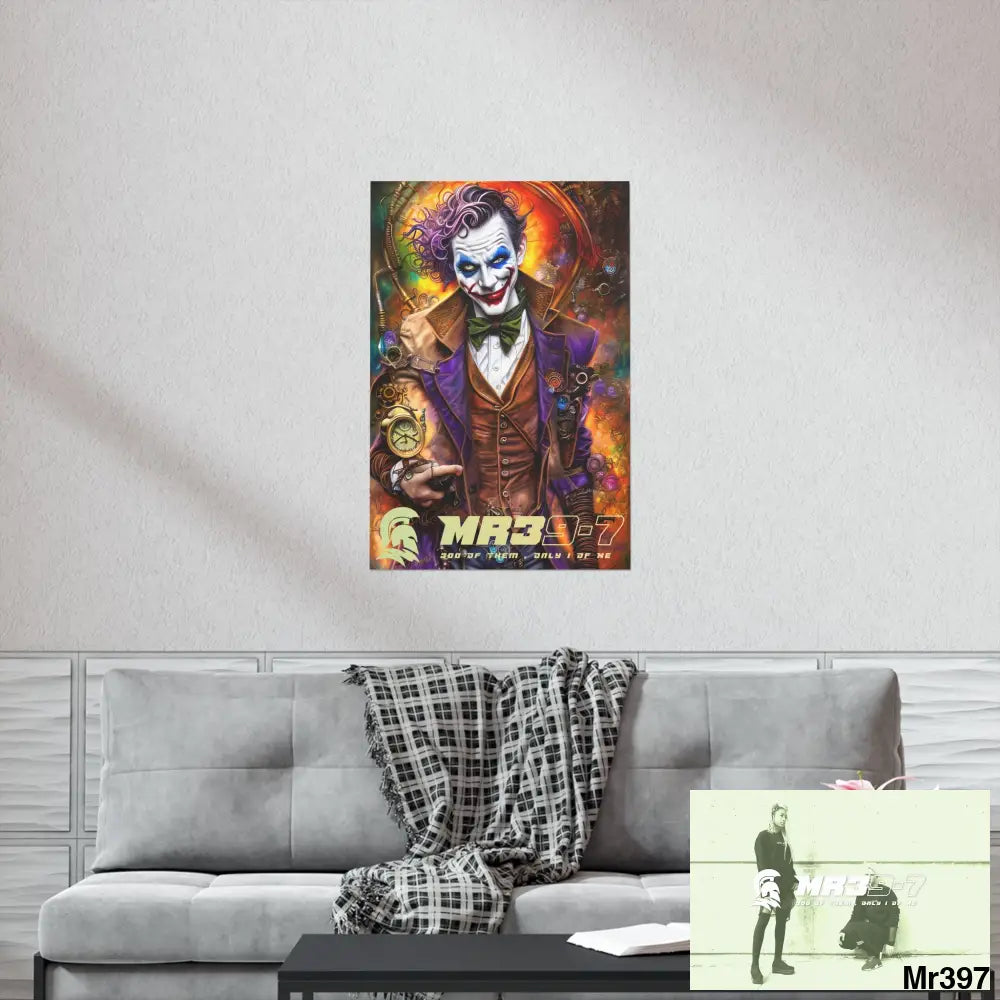 MR 39 Steampunk Joker Hearts Tribal Fractal Matte Vertical Posters Poster
