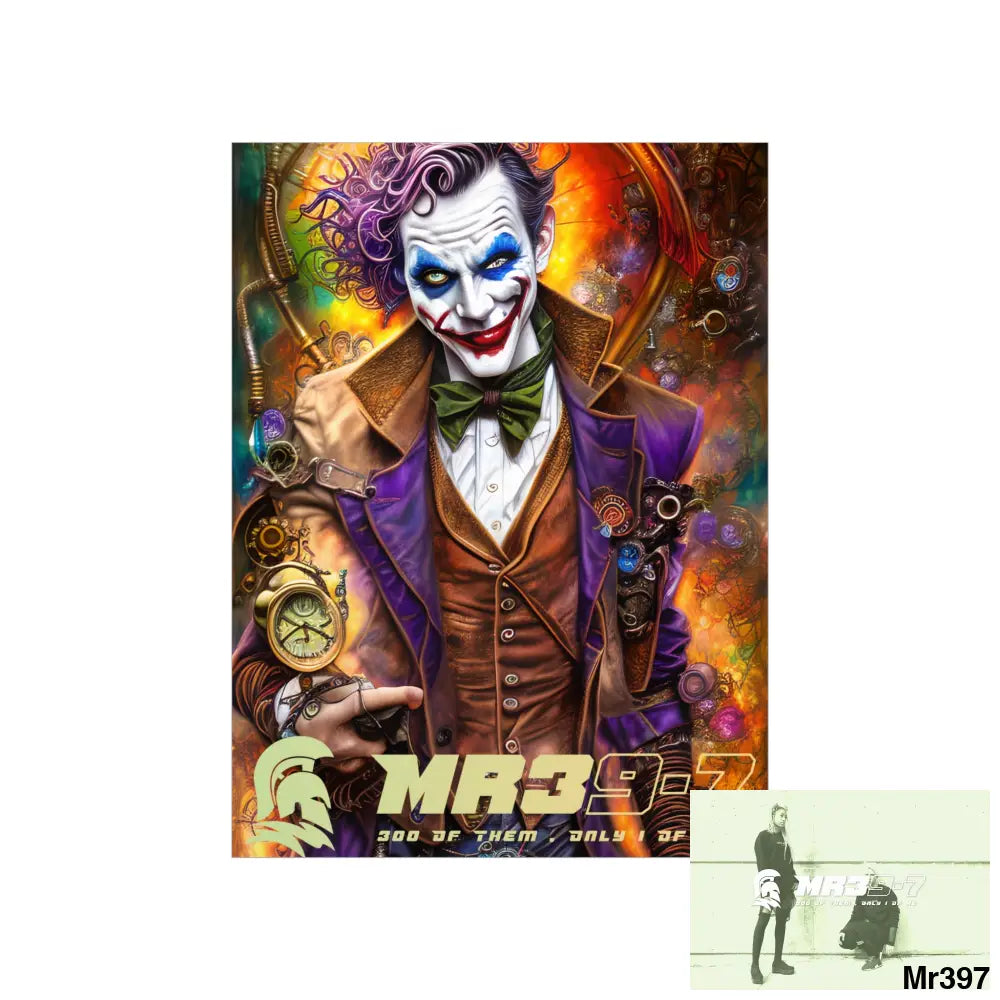 MR 39 Steampunk Joker Hearts Tribal Fractal Matte Vertical Posters Poster