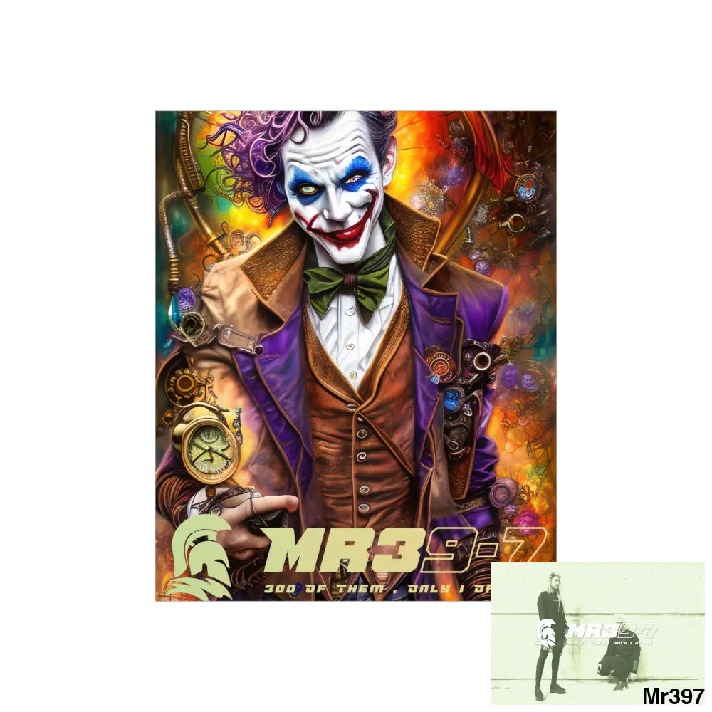 MR 39 Steampunk Joker Hearts Tribal Fractal Matte Vertical Posters Poster