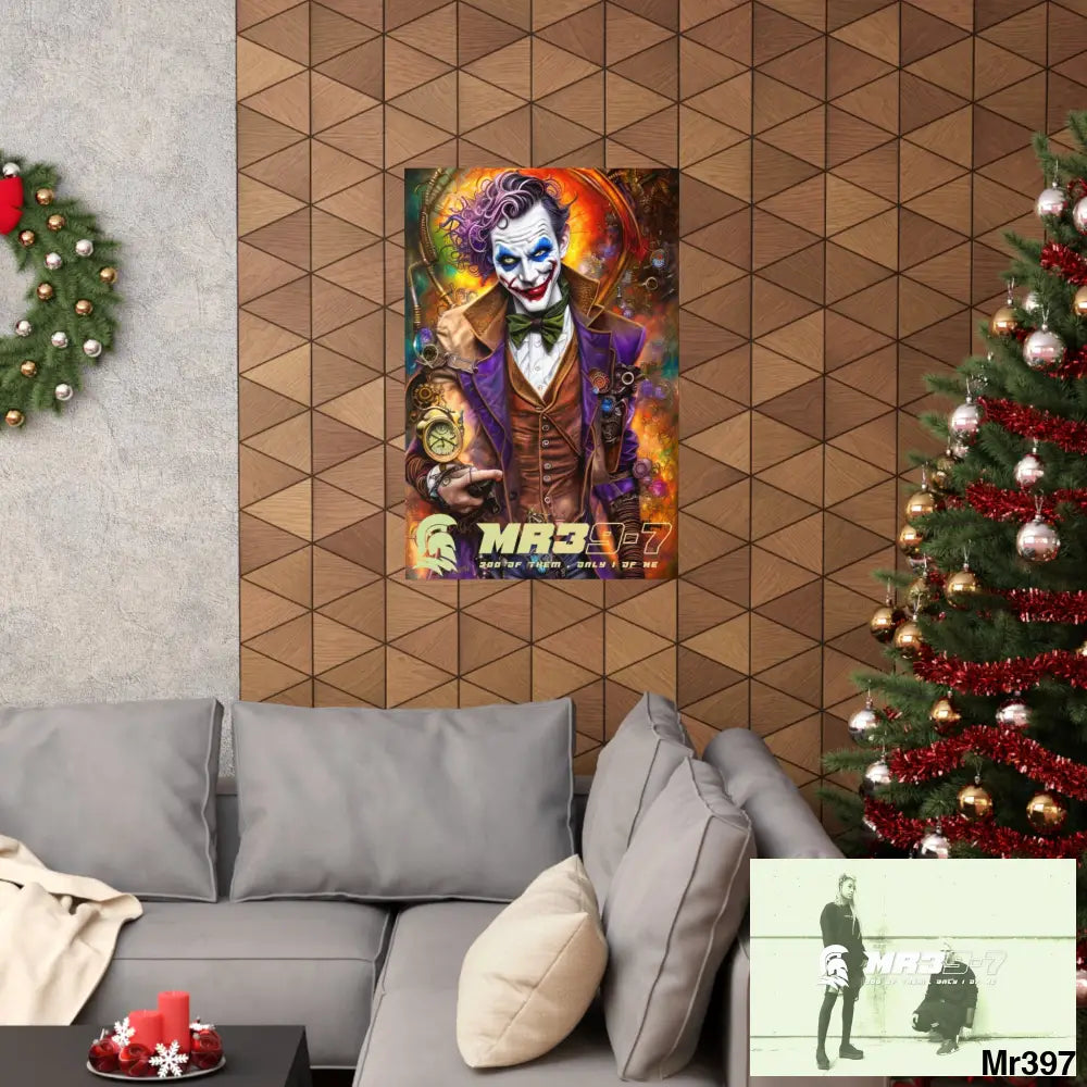 MR 39 Steampunk Joker Hearts Tribal Fractal Matte Vertical Posters Poster