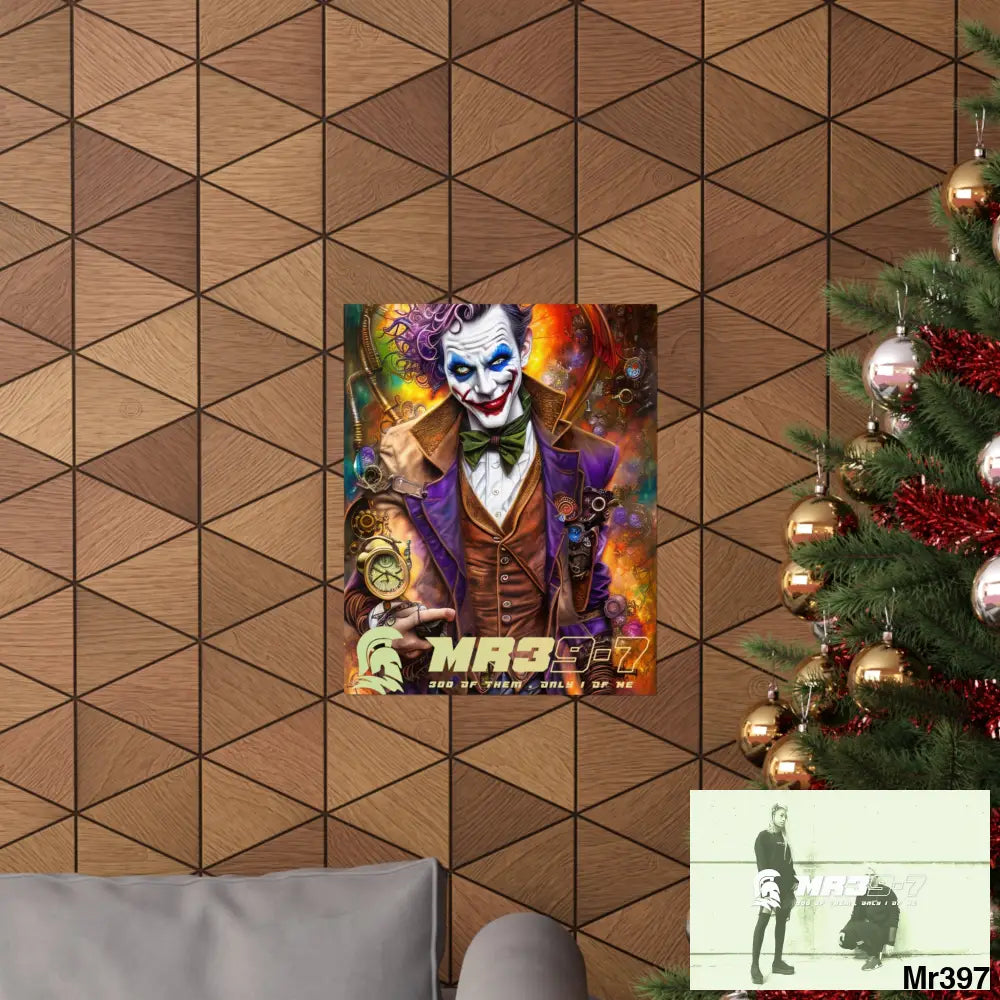 MR 39 Steampunk Joker Hearts Tribal Fractal Matte Vertical Posters Poster