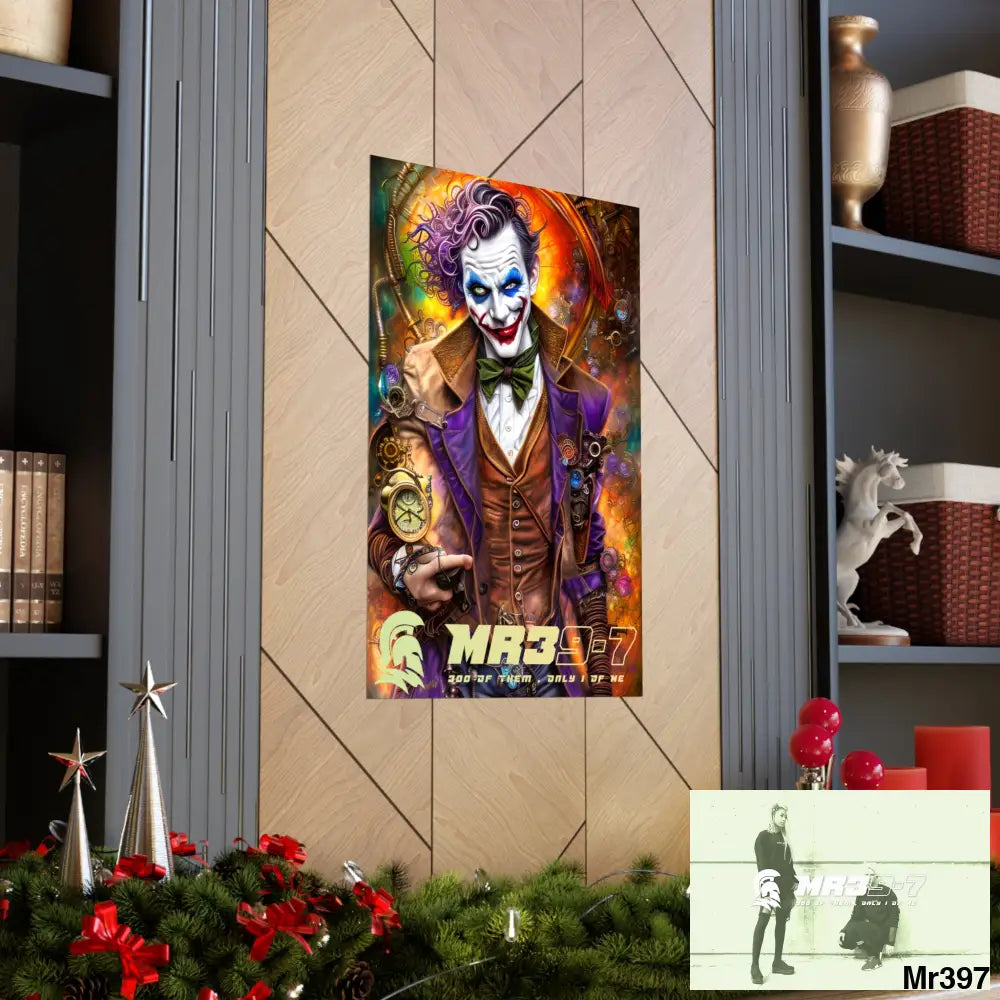 MR 39 Steampunk Joker Hearts Tribal Fractal Matte Vertical Posters Poster