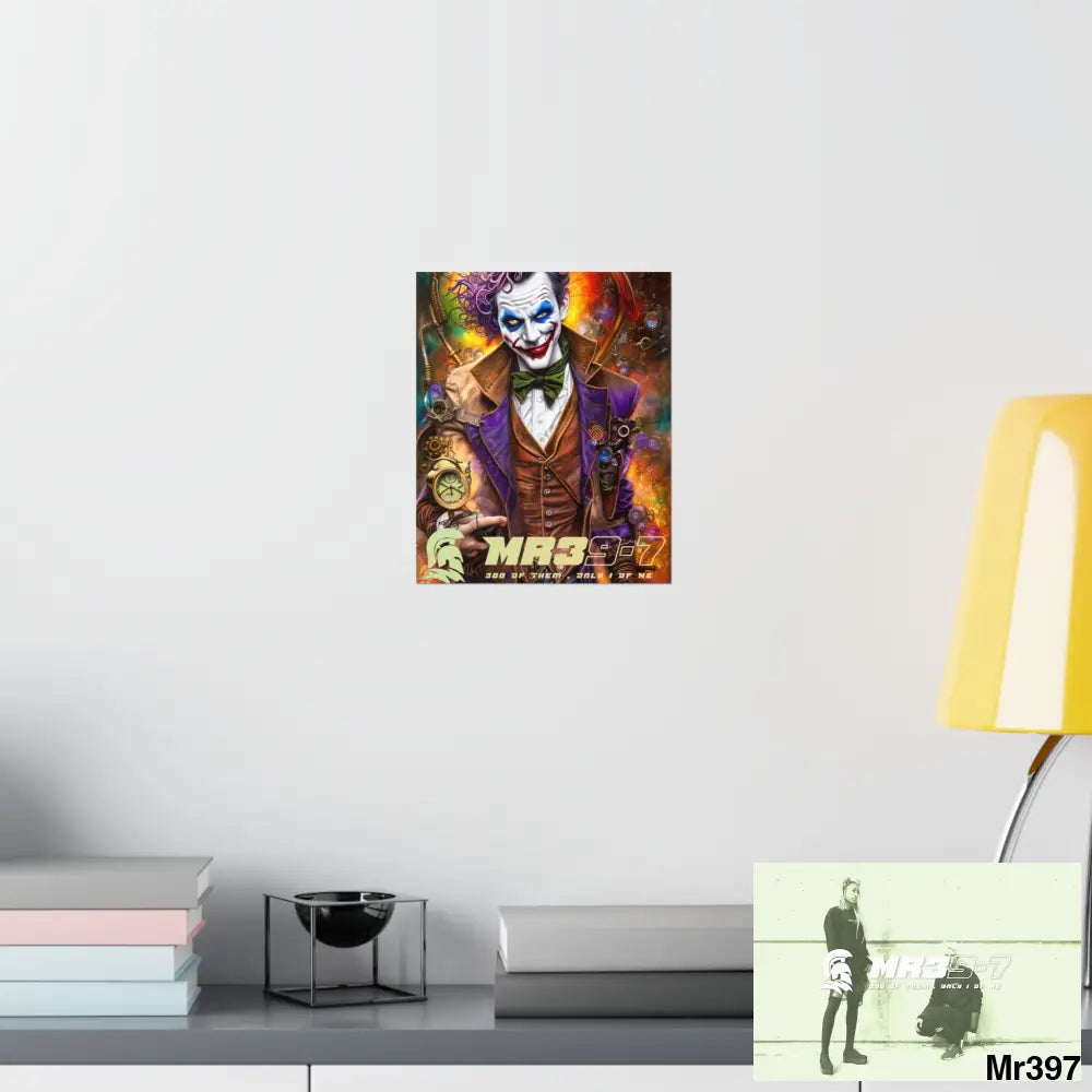 MR 39 Steampunk Joker Hearts Tribal Fractal Matte Vertical Posters Poster