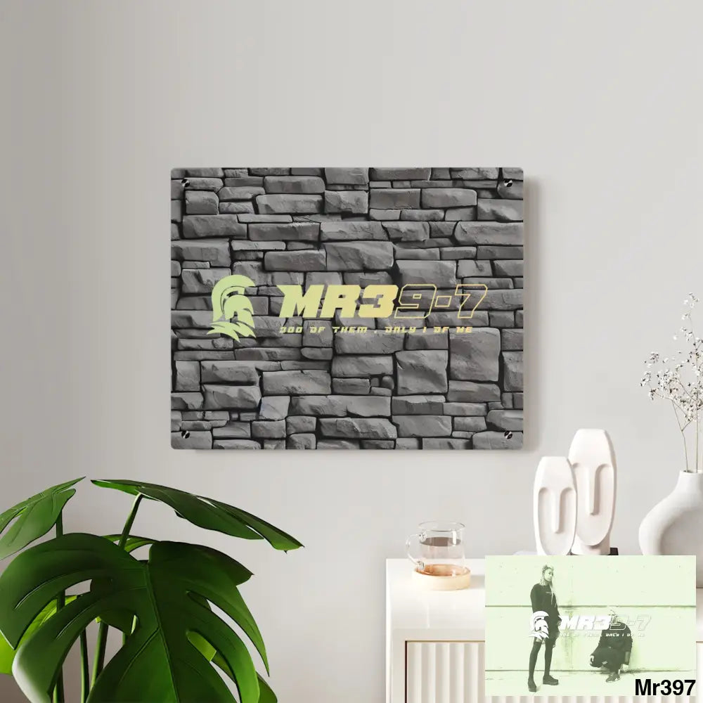 MR39-7 3D Dark Black Brick Wall 32k Ultrarealistic High quality Acrylic Wall Art Panels Home Decor